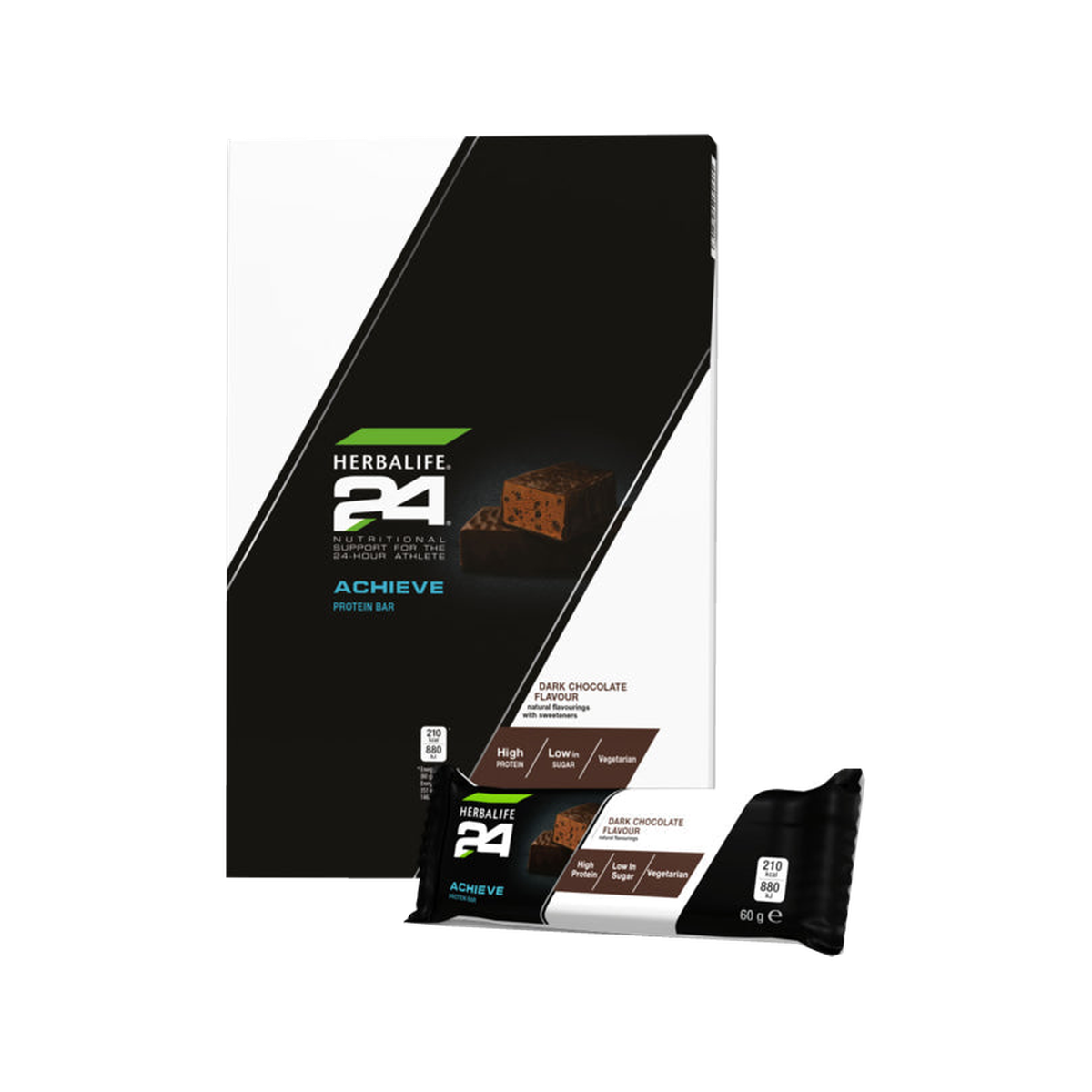 H24 Achieve Bar Dark Chocolate, 6 x 60g bars per box
